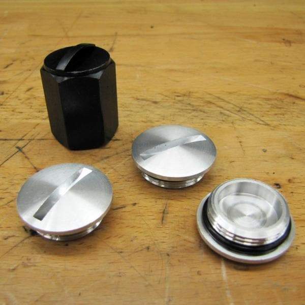 Slotted Inspection Cap / Plug - Set of 3 with Tool - Triumph / BSA - Image 2