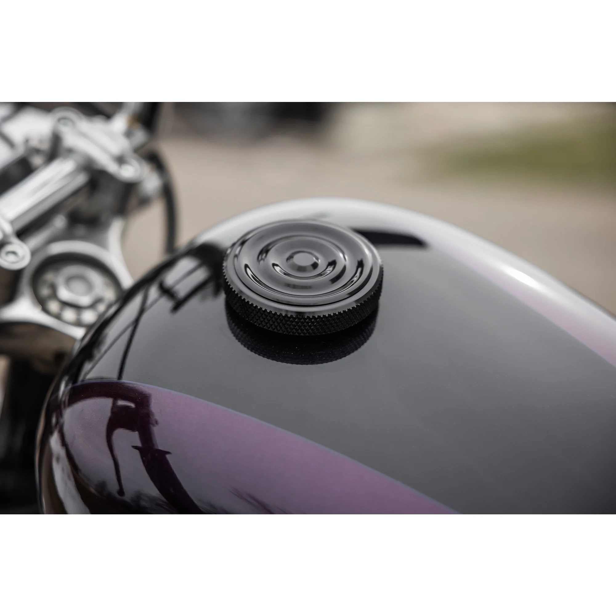Rippled Screw-In Billet Gas Cap for 1996 & later Harley-Davidson - Vented - Black - Image 10