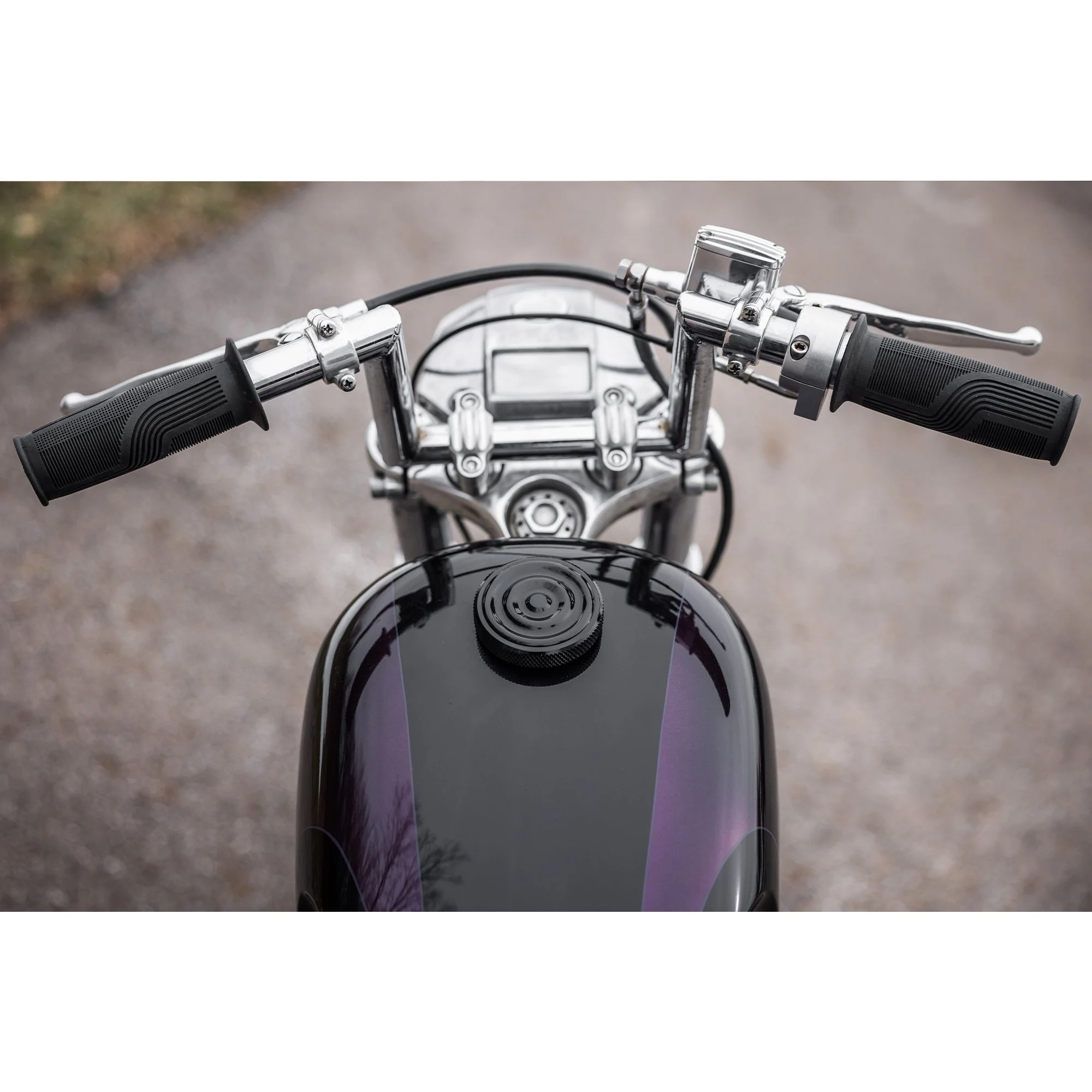 Rippled Screw-In Billet Gas Cap for 1996 & later Harley-Davidson - Vented - Black - Image 5