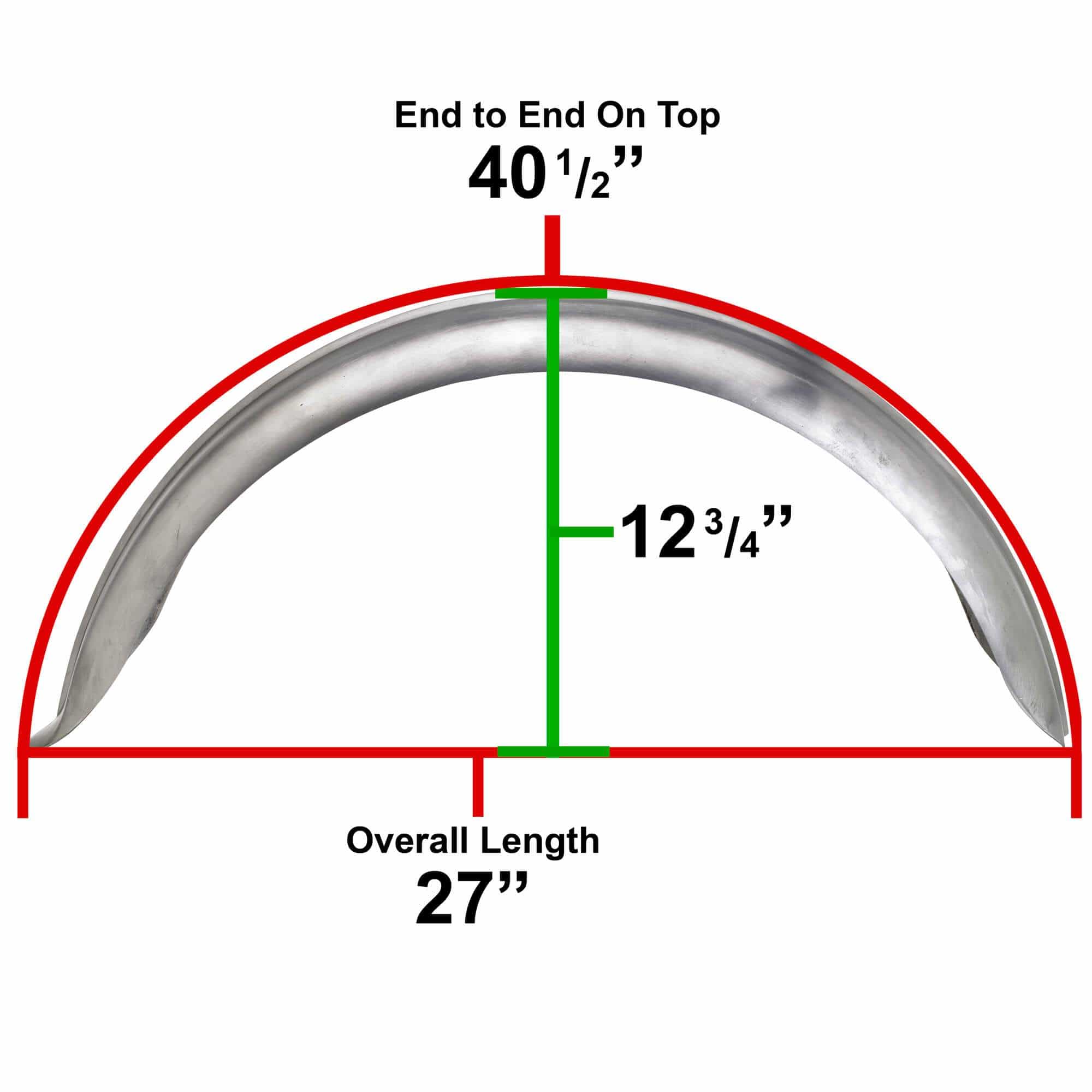 Stingray Ribbed Steel Fender 7 inch Width - Image 3