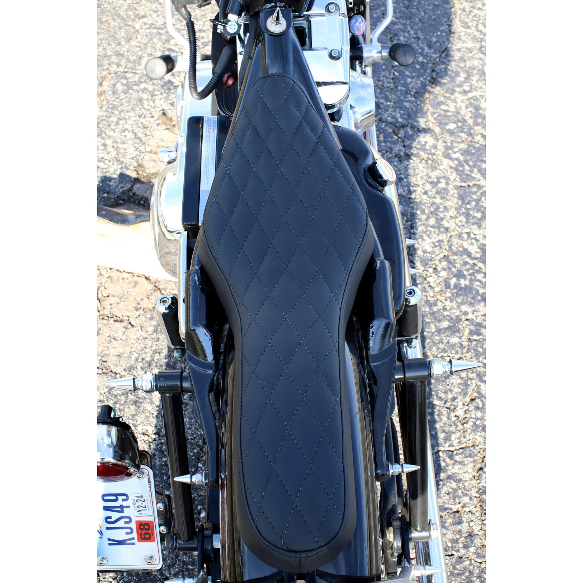 Skinny Style Seat - Black Horizontal Pleat - 1982-2003 Harley-Davidson Sportsters - Image 5