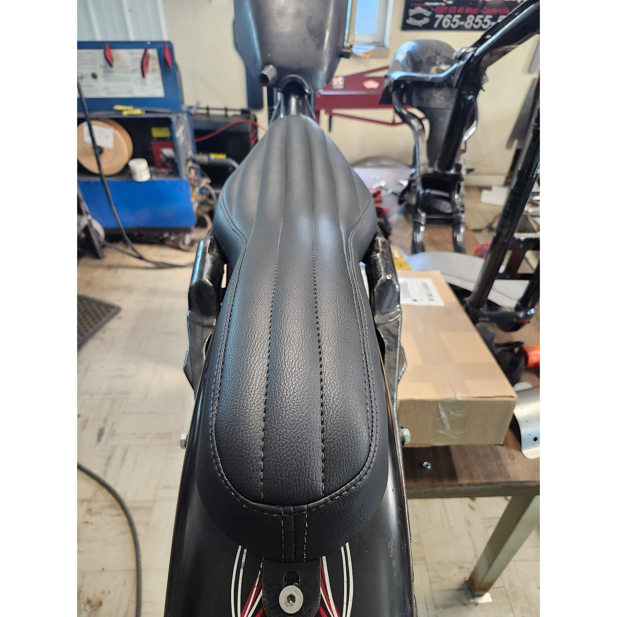 Skinny Style Seat - Black Horizontal Pleat - 1982-2003 Harley-Davidson Sportsters - Image 7