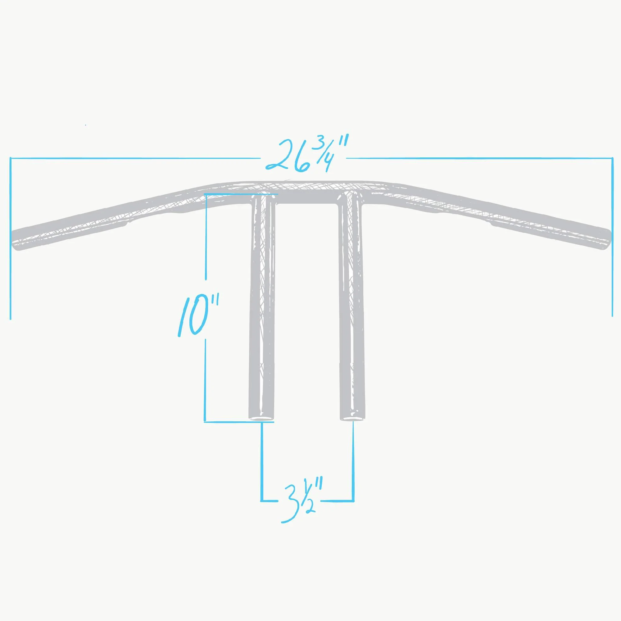 T-Bars Handlebars - 10 inch Rise - 1-Inch Diameter - Chrome - Image 3
