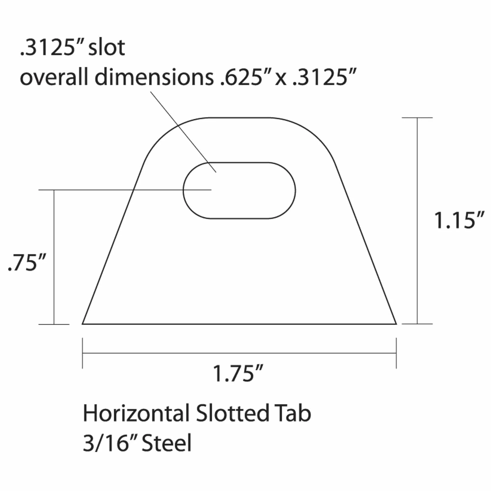 Tab #6 - Mild Steel Mounting Tabs 3/16 inch thick - 4 pack - Image 2