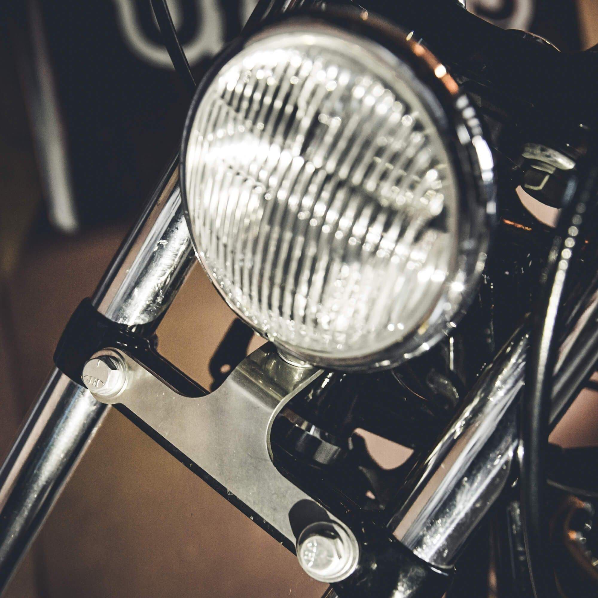 35mm Harley-Davidson Narrow Glide Headlight Mount - Tumbled Stainless - Image 6