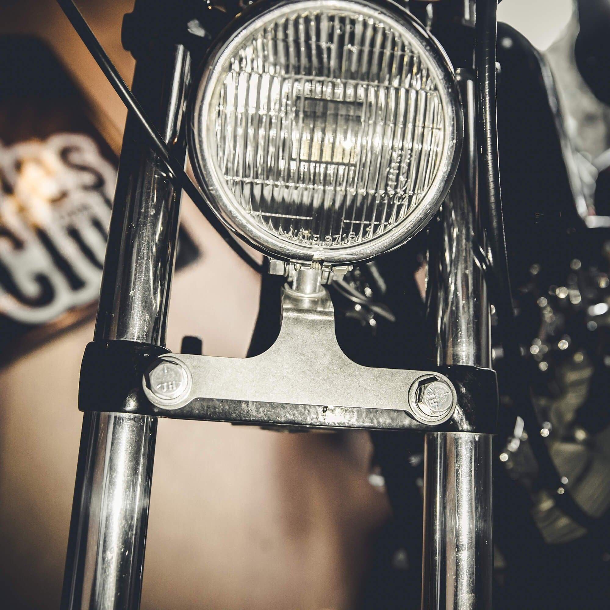 35mm Harley-Davidson Narrow Glide Headlight Mount - Tumbled Stainless - Image 7