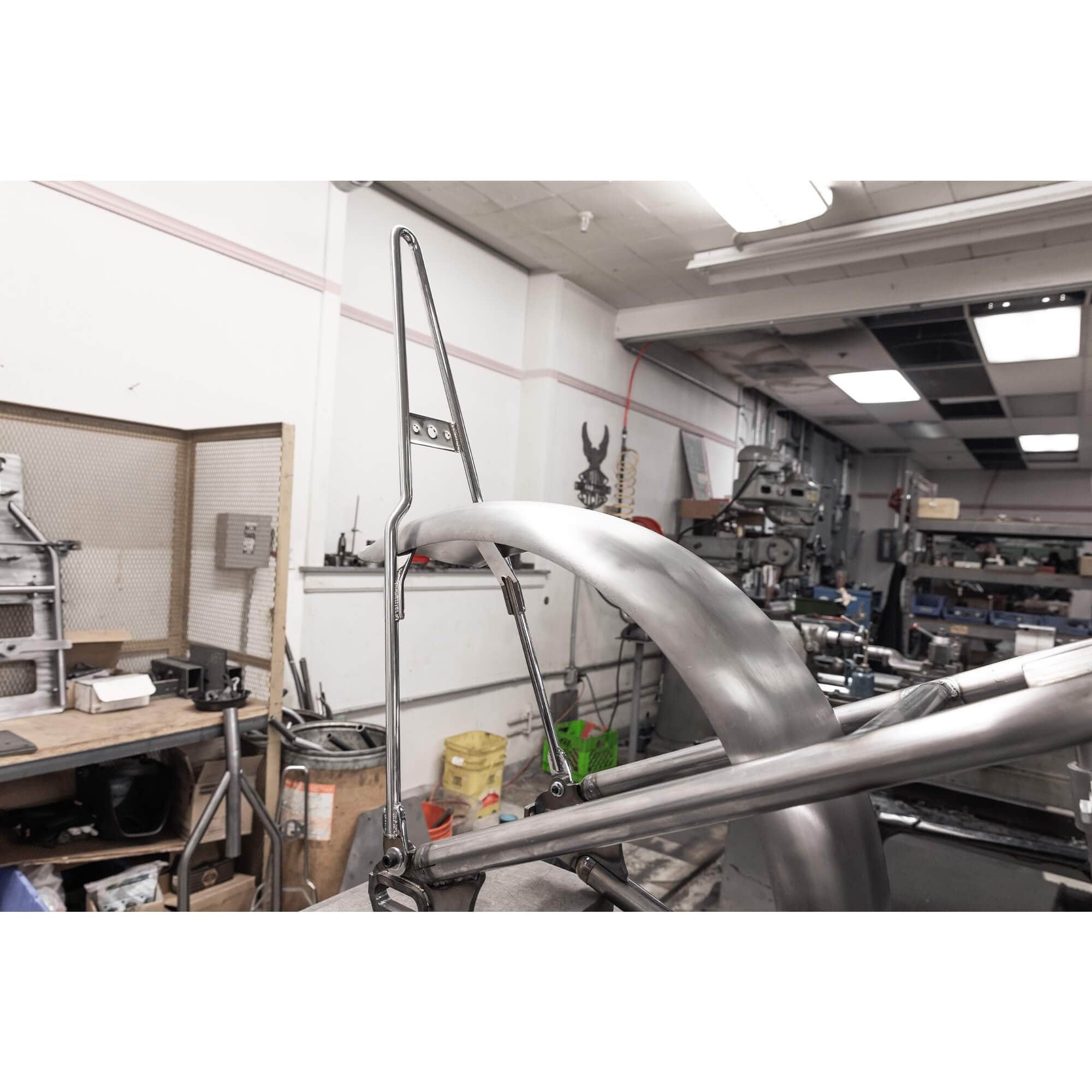 Chrome Pointed Sissy Bar - Flat Fender - Box Tail Light - Image 10