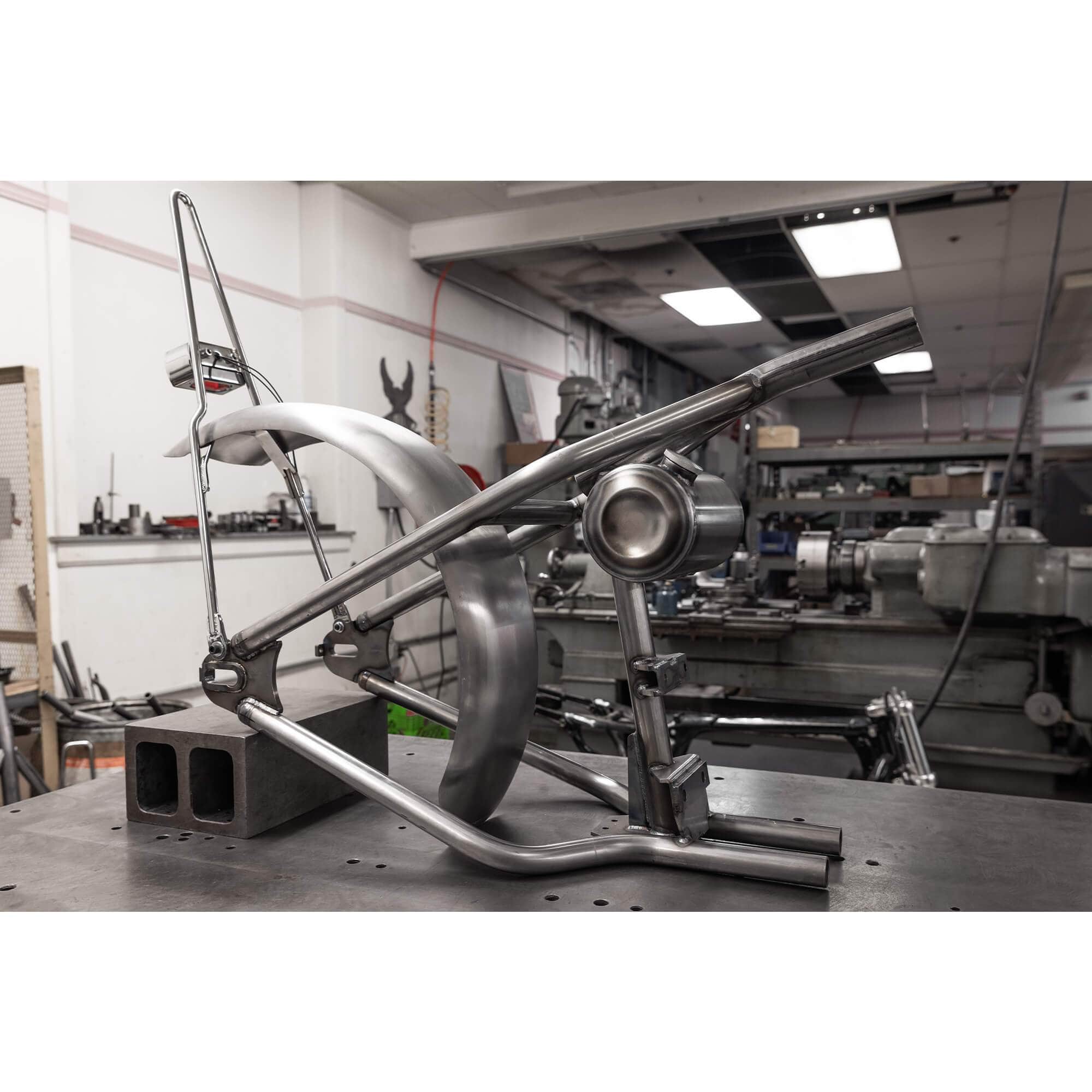 Chrome Pointed Sissy Bar - Flat Fender - Box Tail Light - Image 13