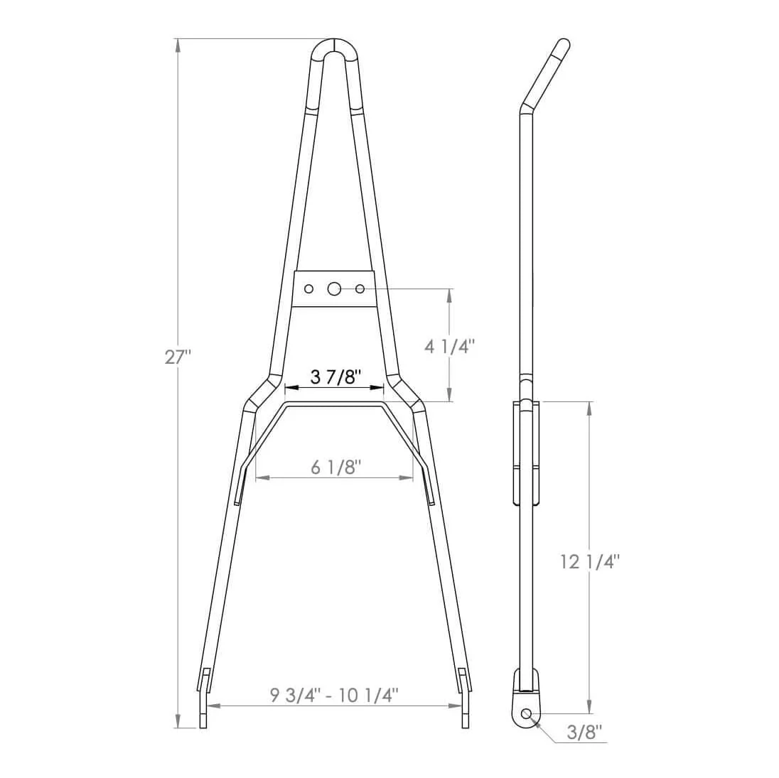 Chrome Pointed Sissy Bar - Flat Fender - Model A Tail Light - Image 3