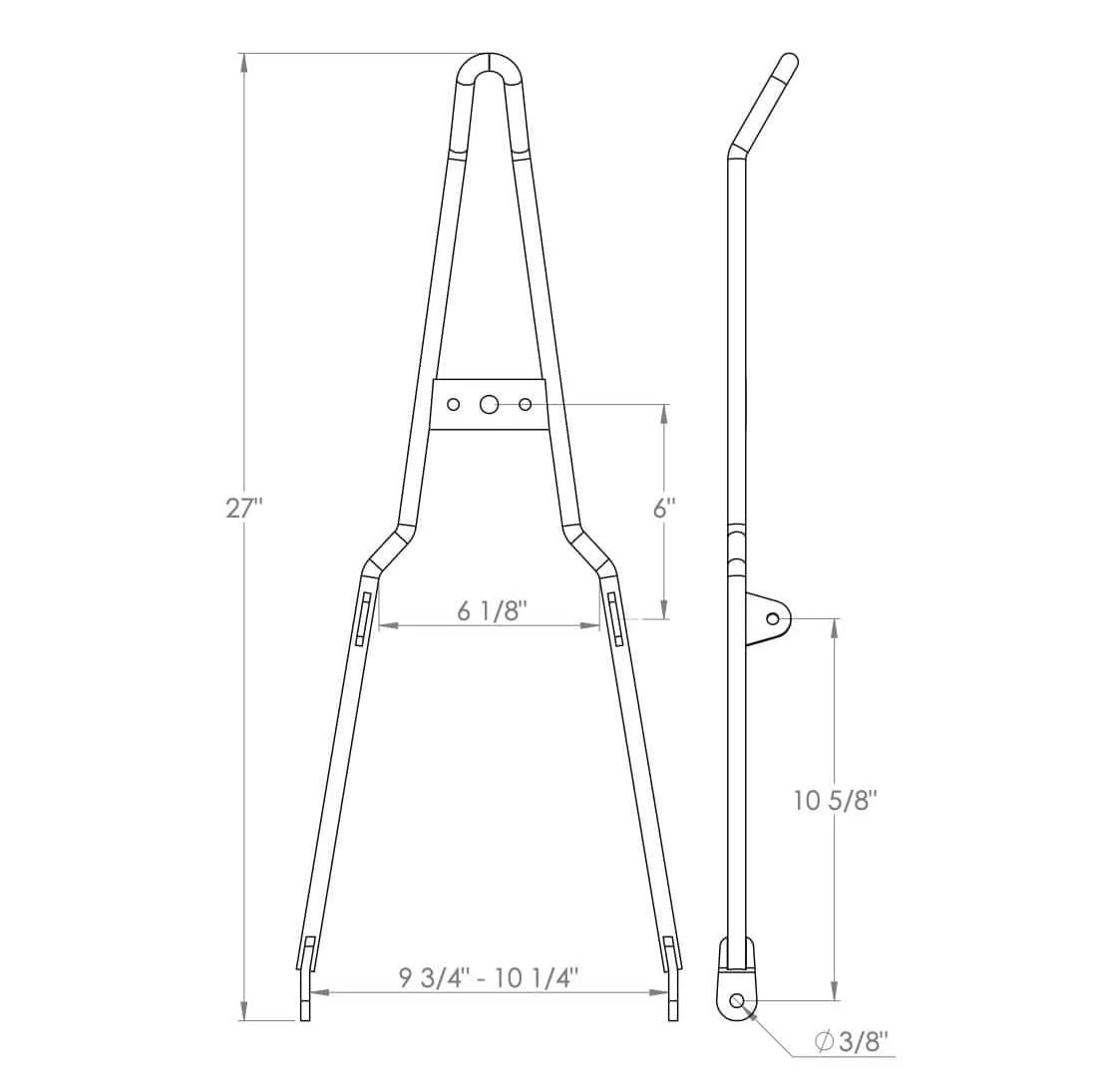 Chrome Pointed Sissy Bar - Round Fender - Model A Tail Light - Image 3