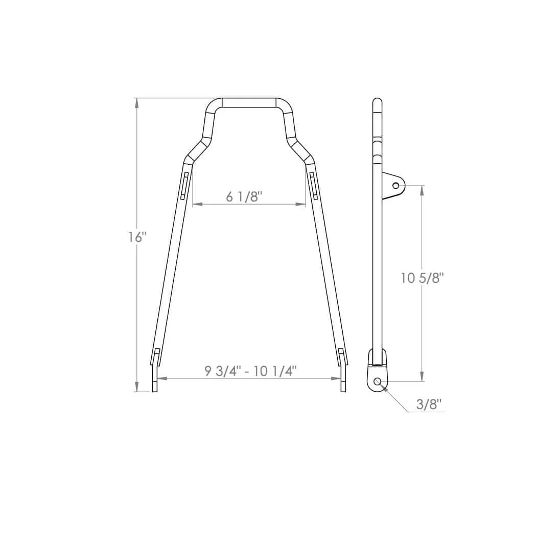 Chrome Shorty Grab Bar - Round Fender - Image 5