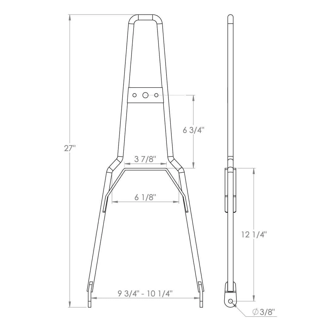 Chrome Square Top Sissy Bar - Flat Fender - Box Tail Light - Image 3