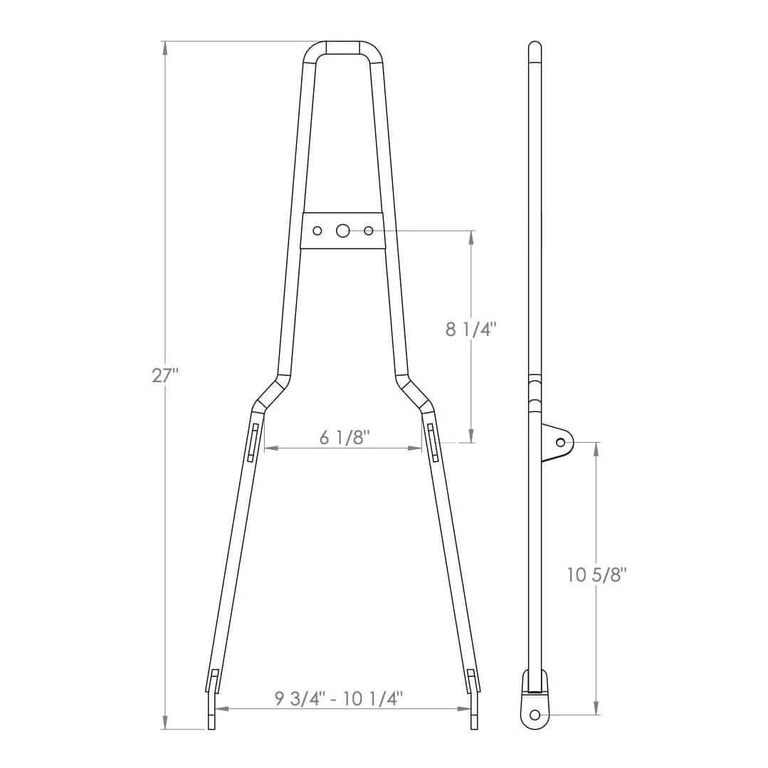 Chrome Square Top Sissy Bar - Round Fender - Model A Tail Light - Image 3