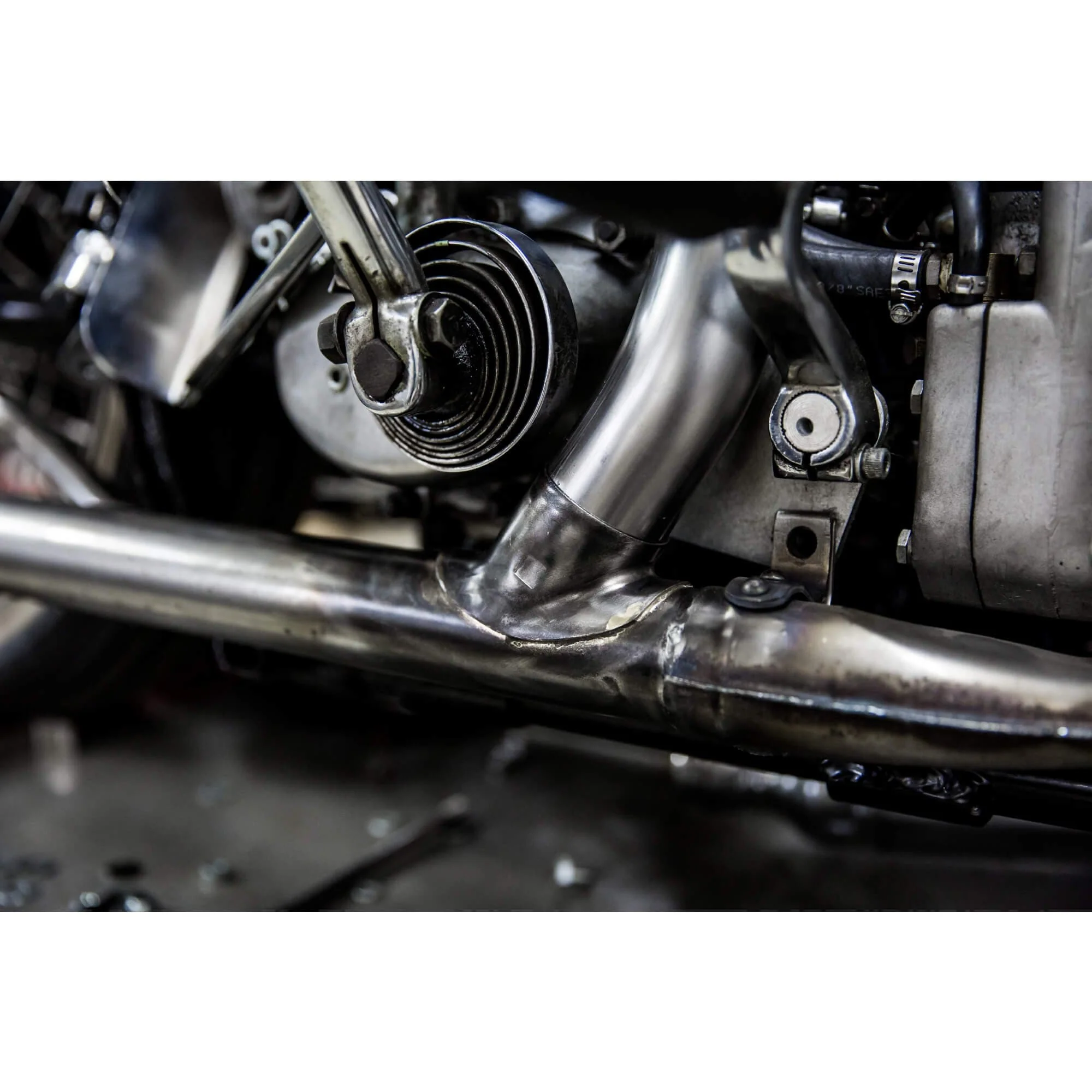 Exhaust Pipe Set 1966-1969 Harley-Davidson Generator Shovelhead FL FLH 74 ci - Bare Steel - Image 9