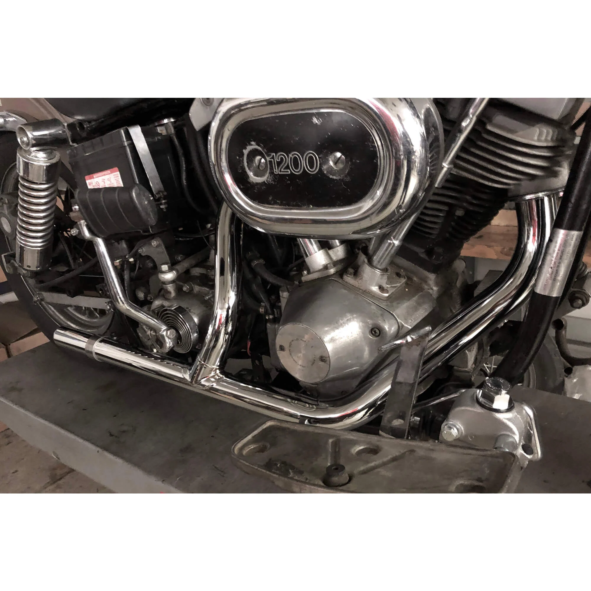 Exhaust Pipe Set 2-into-1 1970-84 Harley Cone Shovelhead - Chrome OEM #65435-70 - Image 5