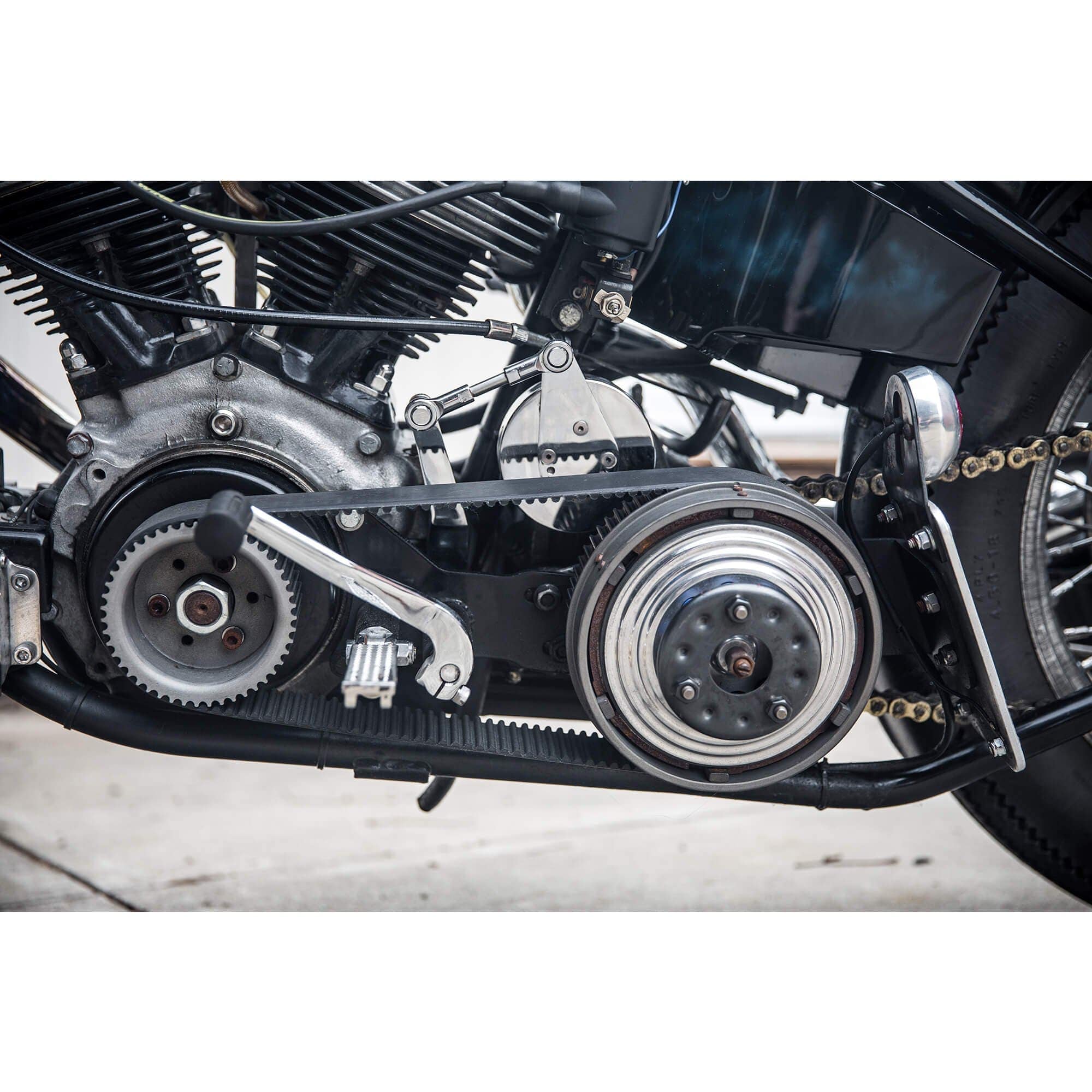 Open Belt Drive Primary License Plate Mount for Harley - Vertical or Horizontal - Image 7