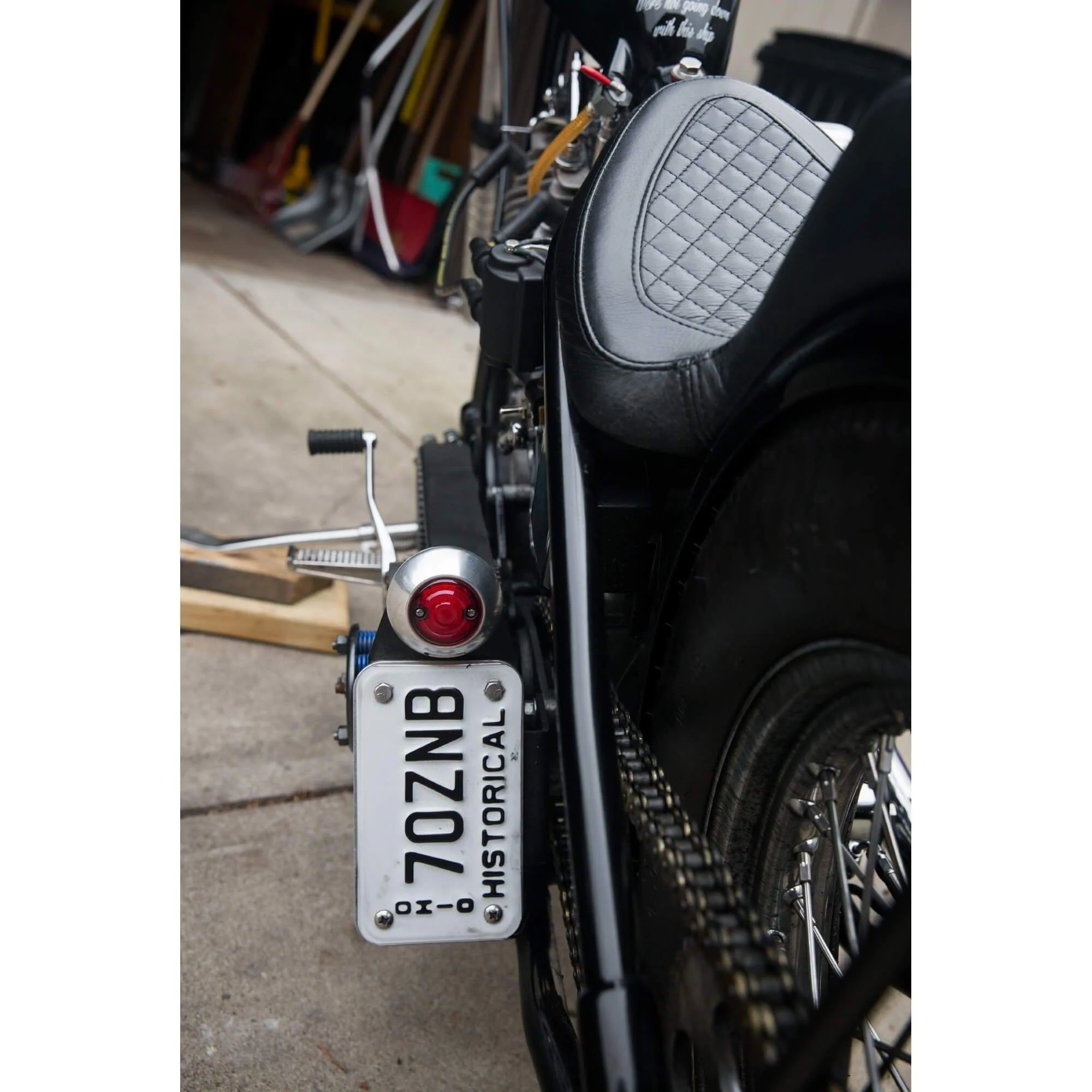 Open Belt Drive Primary License Plate Mount for Harley - Vertical or Horizontal - Image 8