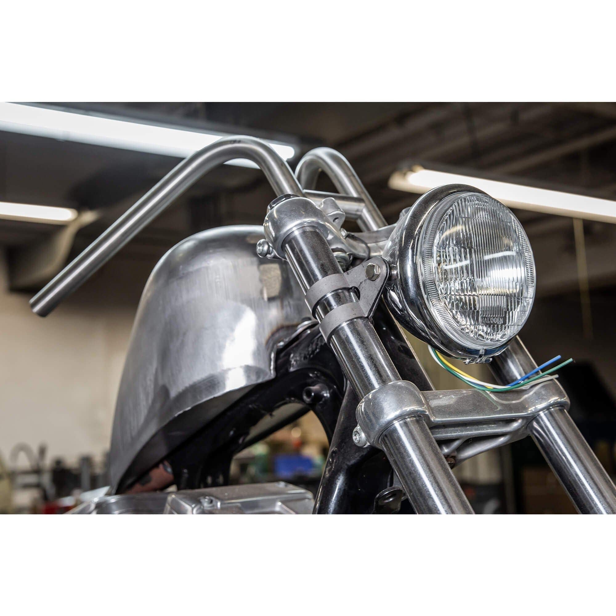 Side Mount Headlight Bracket Set for Harley 35mm Narrow Glide Front Forks - Image 5