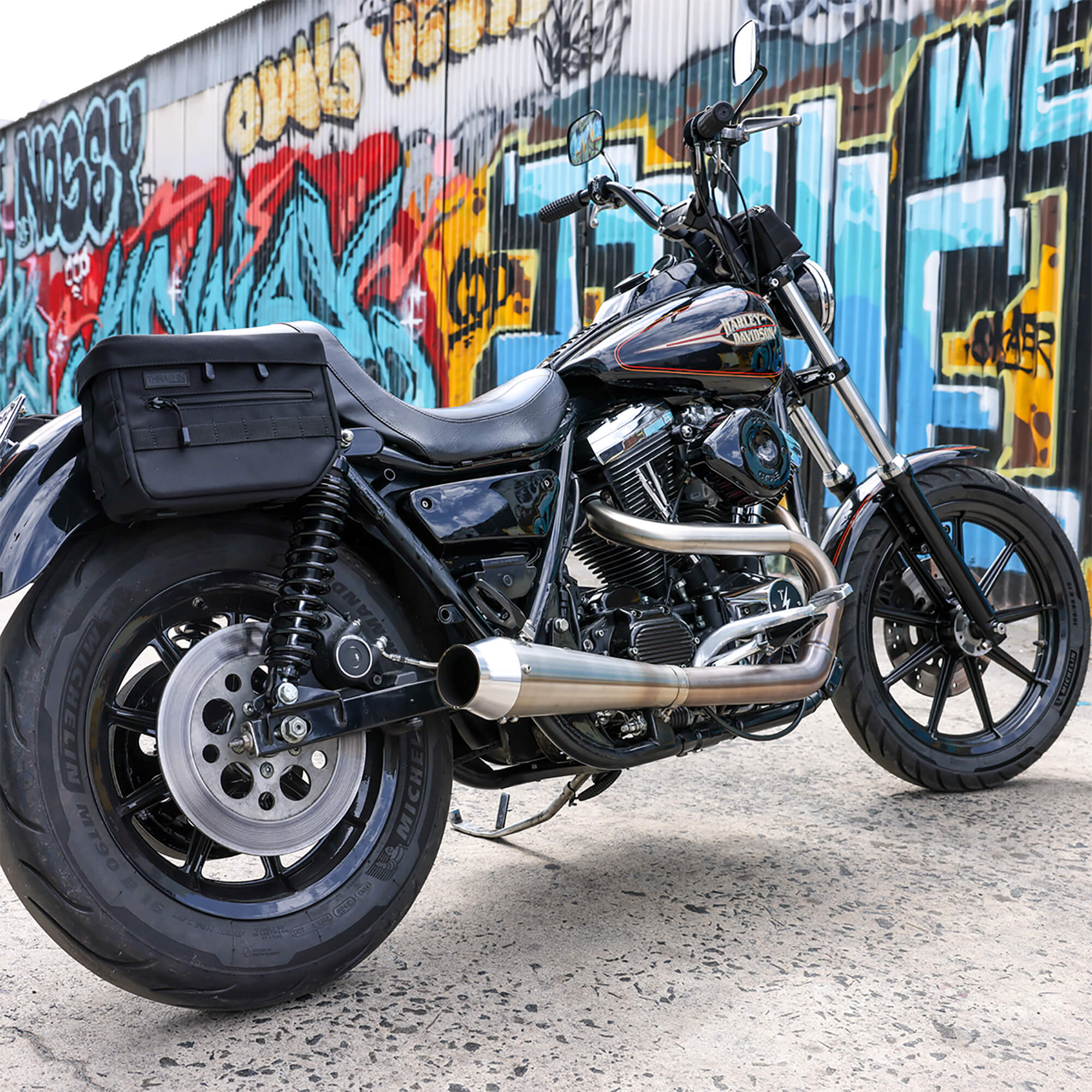 Thrashin Supply Essential Saddlebags - Black - Image 2