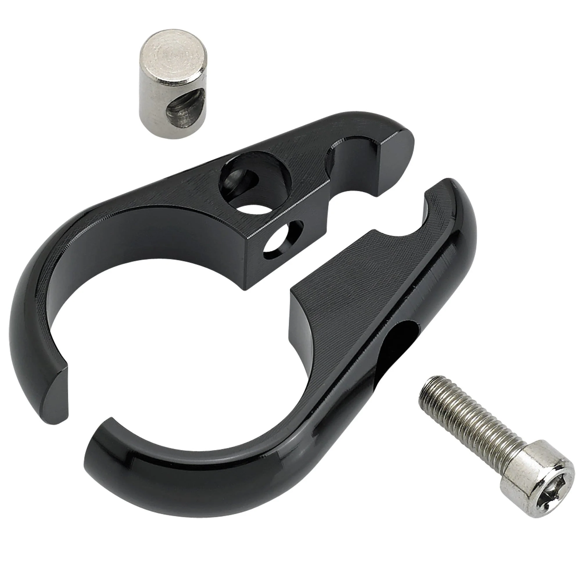 Throttle Cable Handlebar Clamp - Black - for 1 inch Handlebars / Frame Tubing - Image 3