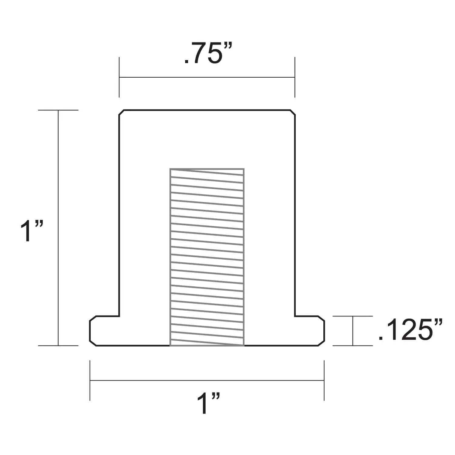 Tophat Blind Threaded Steel Bungs 5/16-18 thread - 4 pack - Image 4