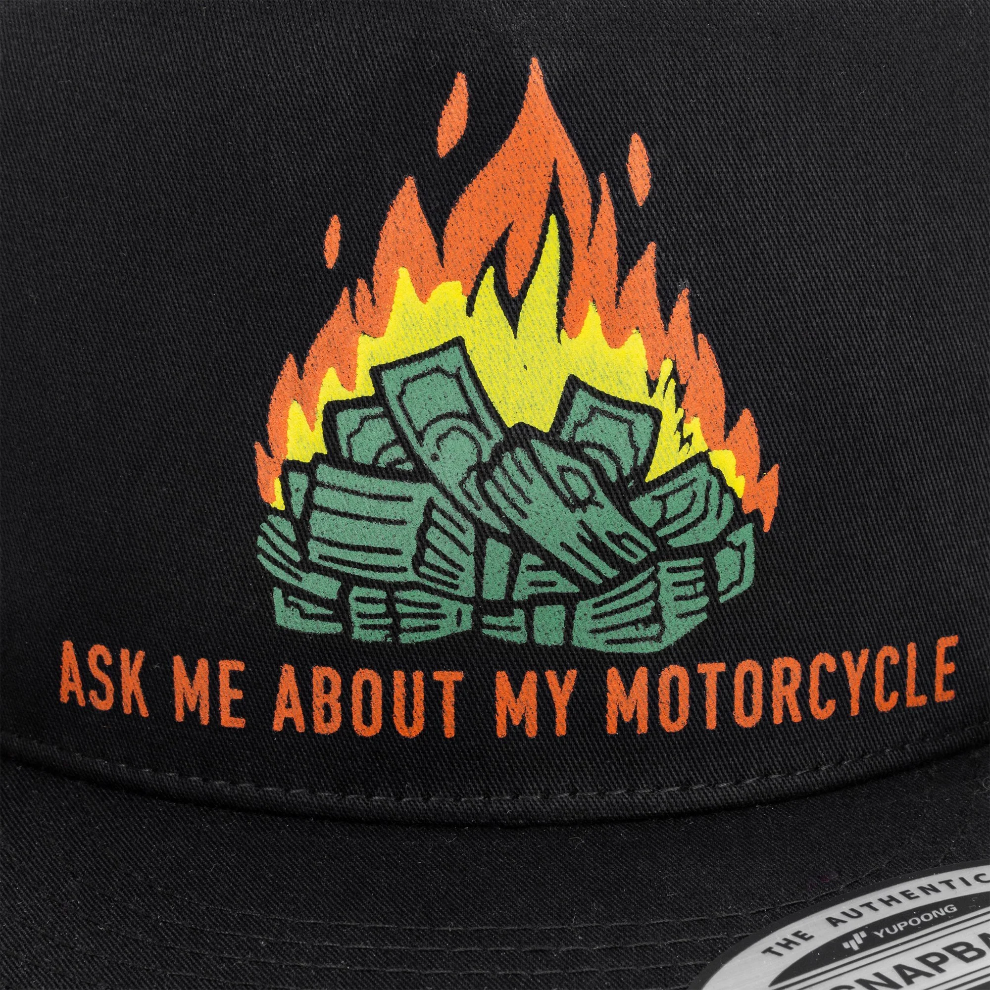 Ask Me About My Motorcycle Snap Back Hat - Image 3