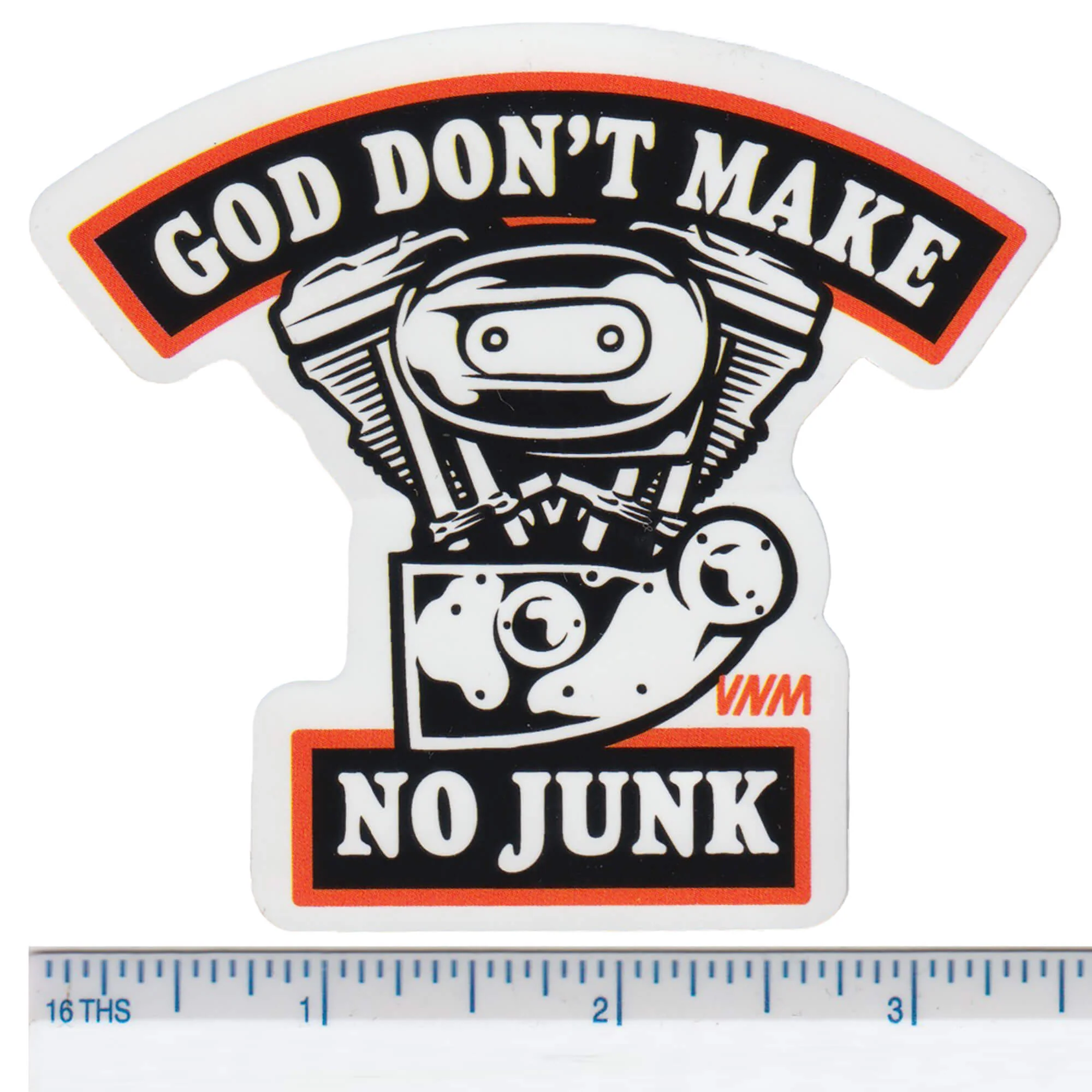 God Don't Make No Junk Sticker - Image 2