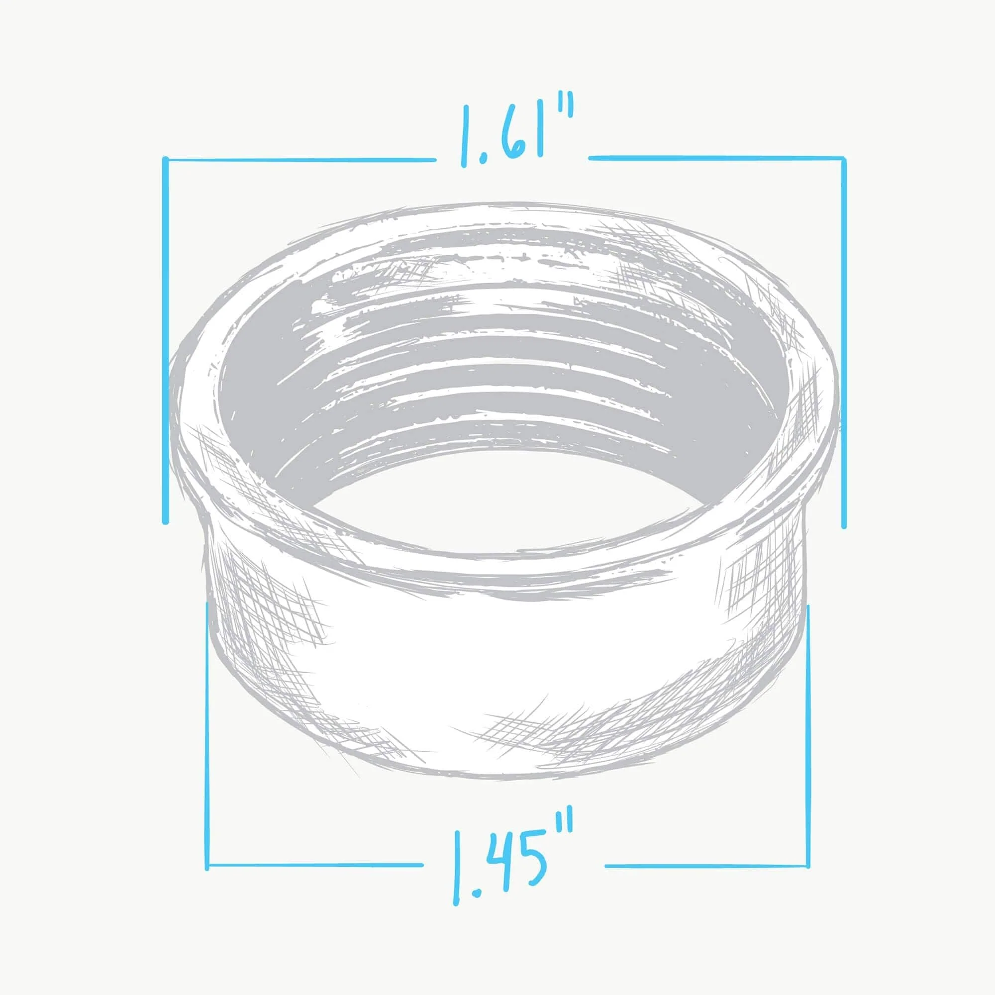 Weld-In Aluminum Bung for 1-5/16 inch Filler Caps - Image 3