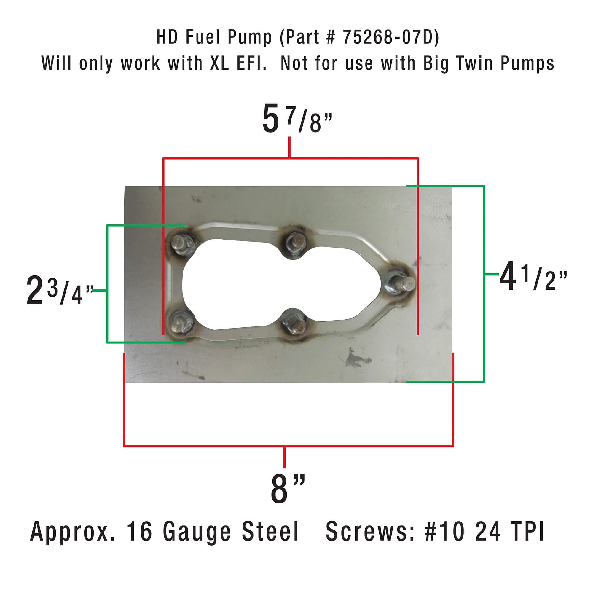 Weld-In Gas Tank EFI Plate for Harley-Davidson Sportster Fuel Pump - Image 4